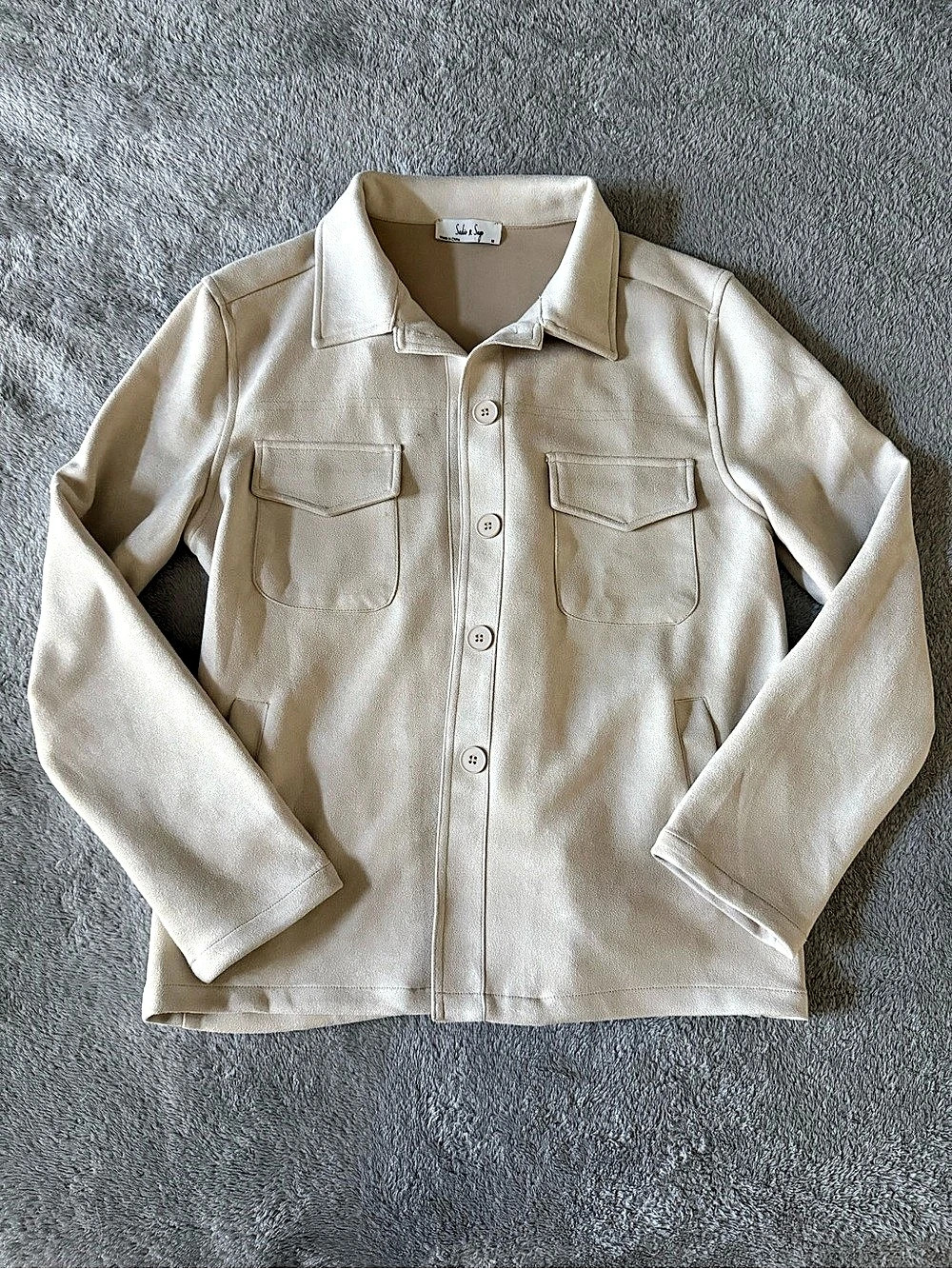 Sable & Sage Cream Suede Feel Shacket